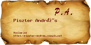 Piszter András névjegykártya