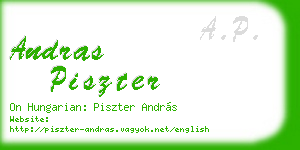 andras piszter business card